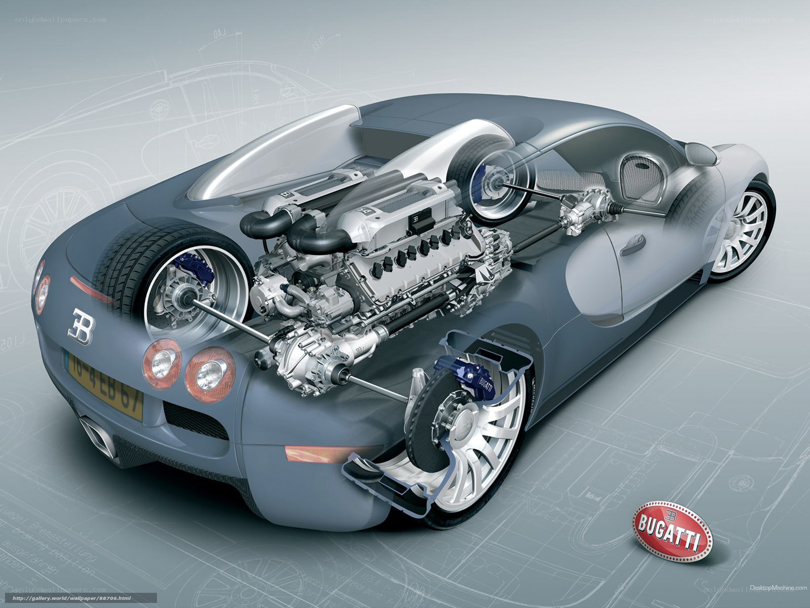 Bugatti Veyron cutaway view
