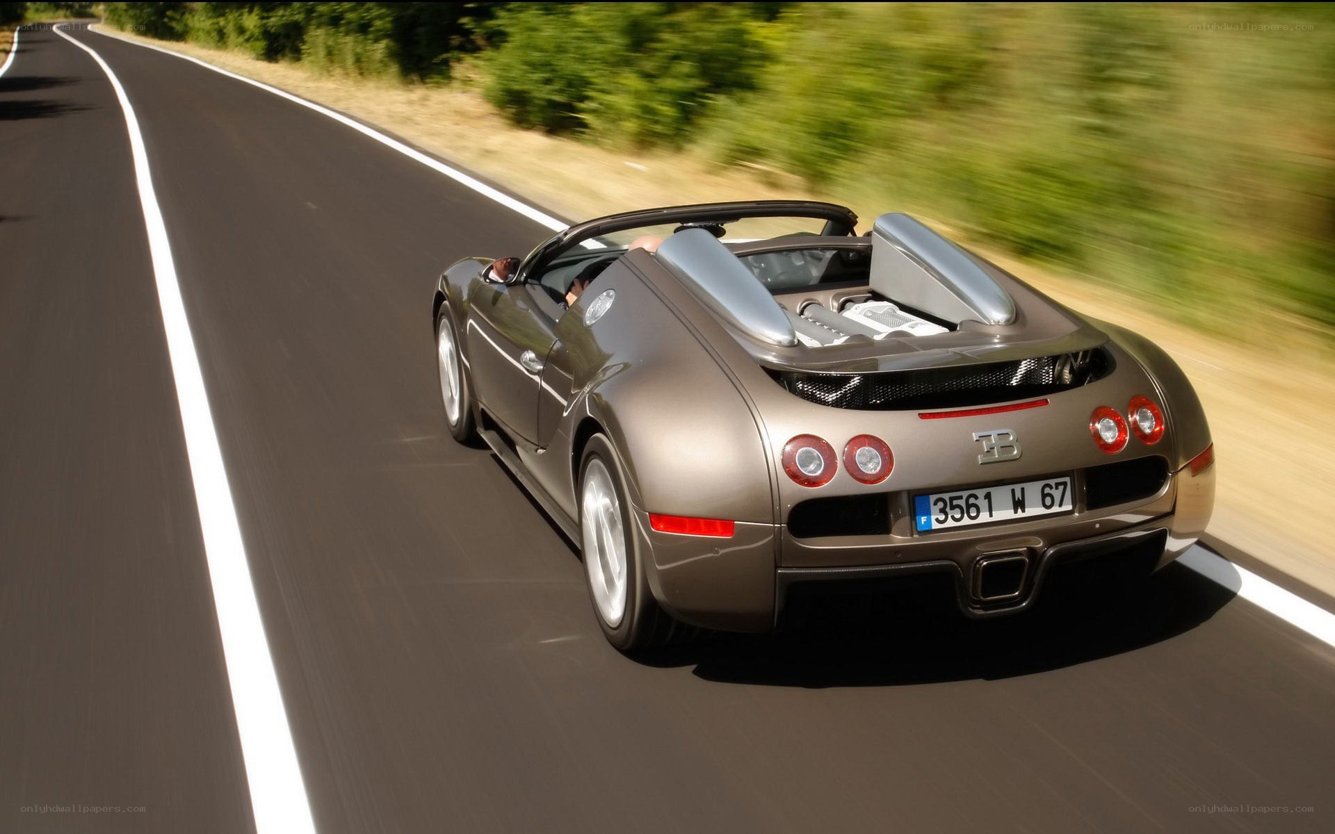 Bugatti Veyron driving on road
