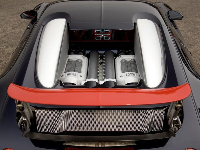 Bugatti Veyron Engine — Black, Dramatic, Photograph
