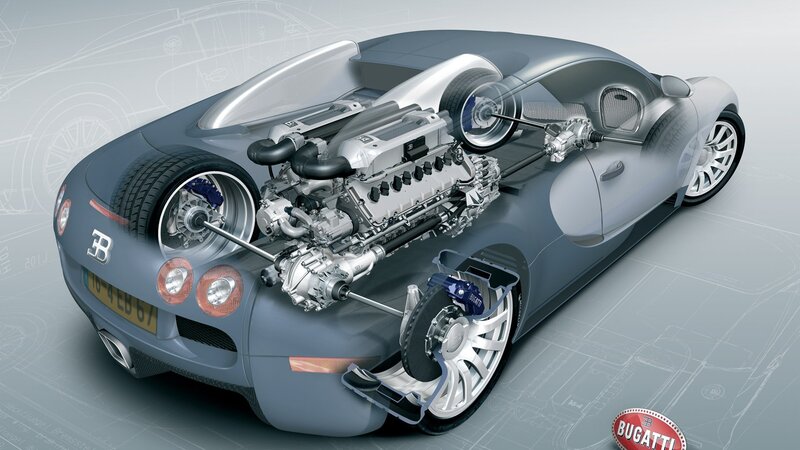 Bugatti Veyron Engine — Gray, Technical, 3d Render