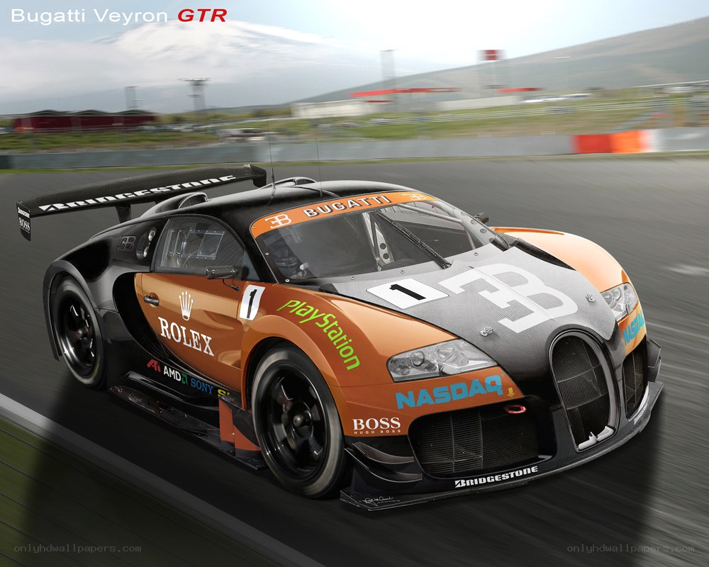 Bugatti Veyron GTR on a racetrack