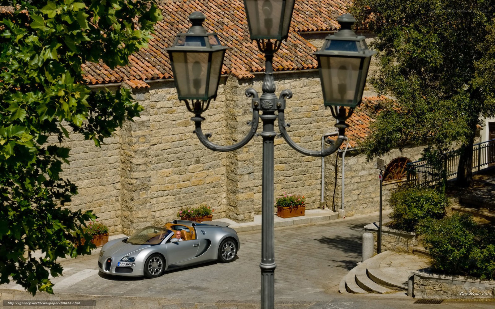Bugatti Veyron in a European town