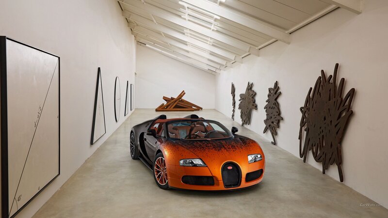 Bugatti Veyron in art gallery