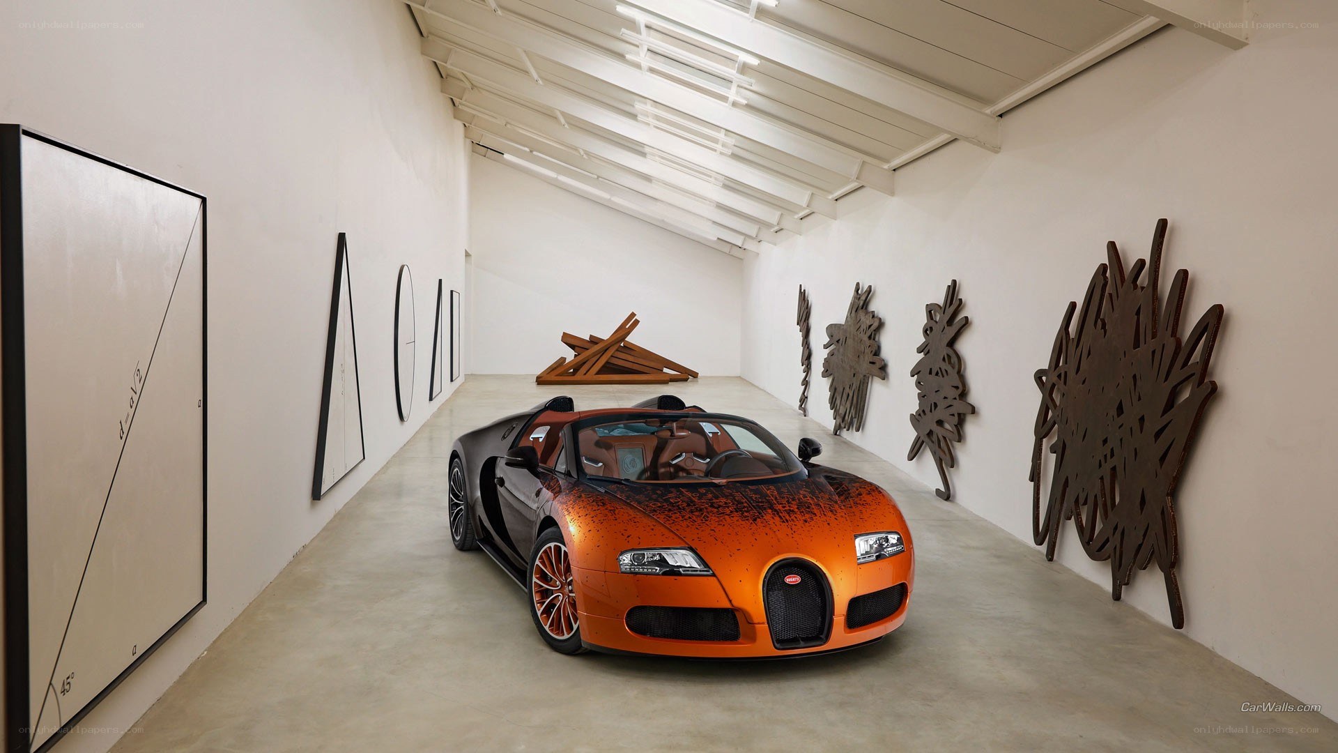 Bugatti Veyron in art gallery