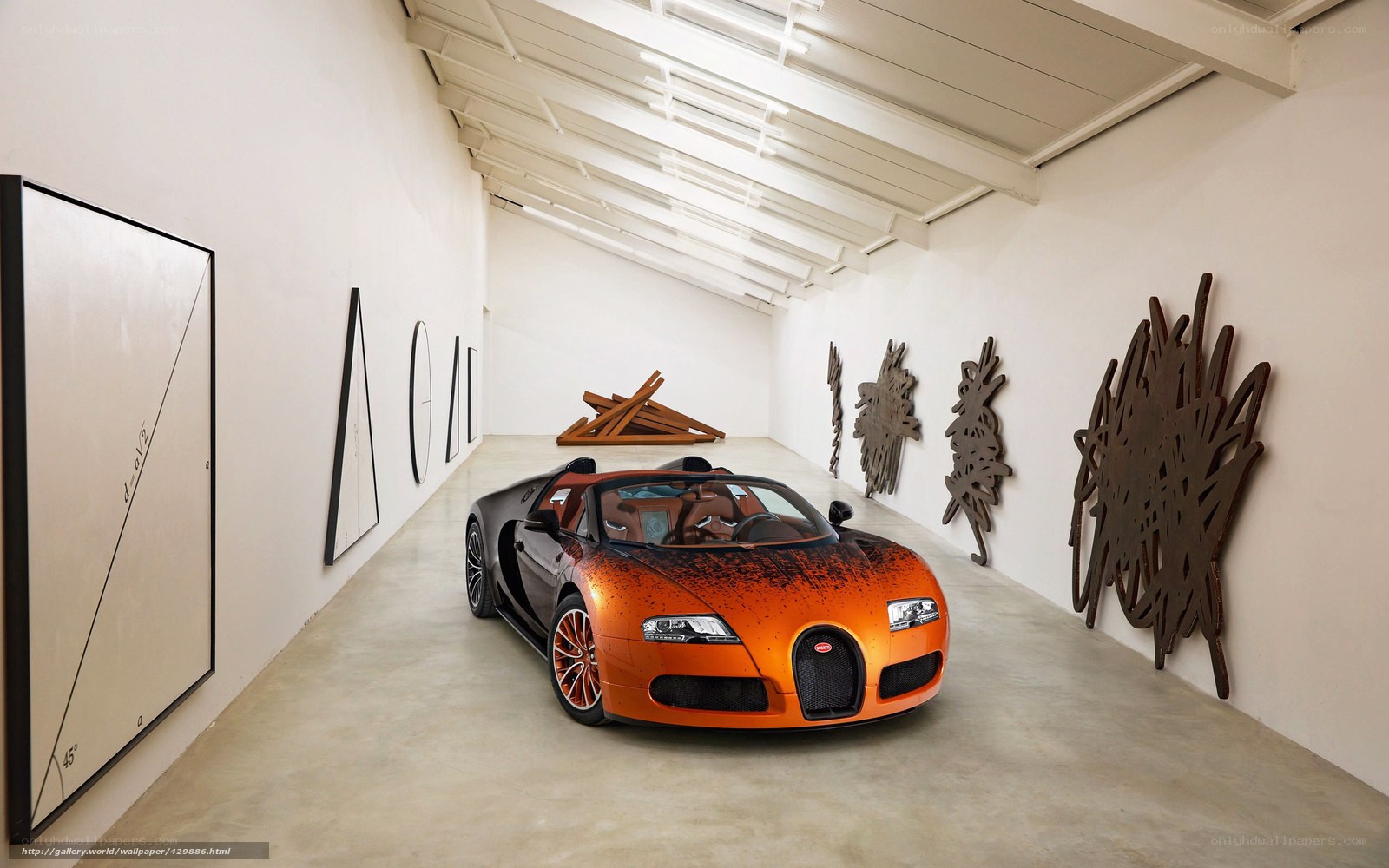 Bugatti Veyron in art gallery