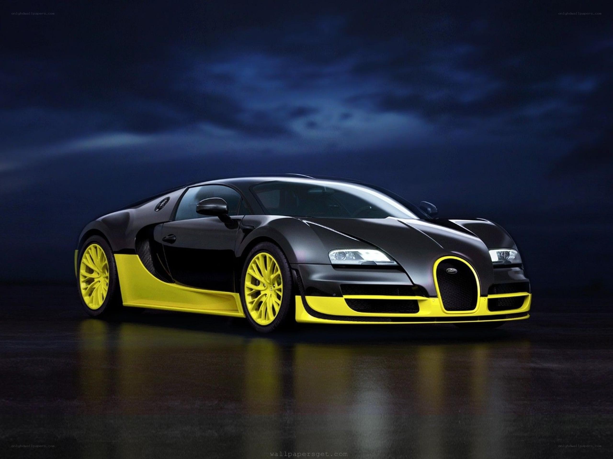 Bugatti Veyron in black and yellow
