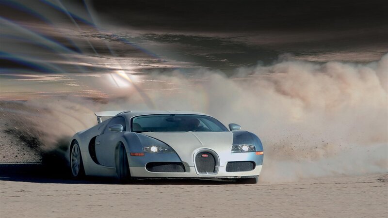 Bugatti Veyron in Desert — White