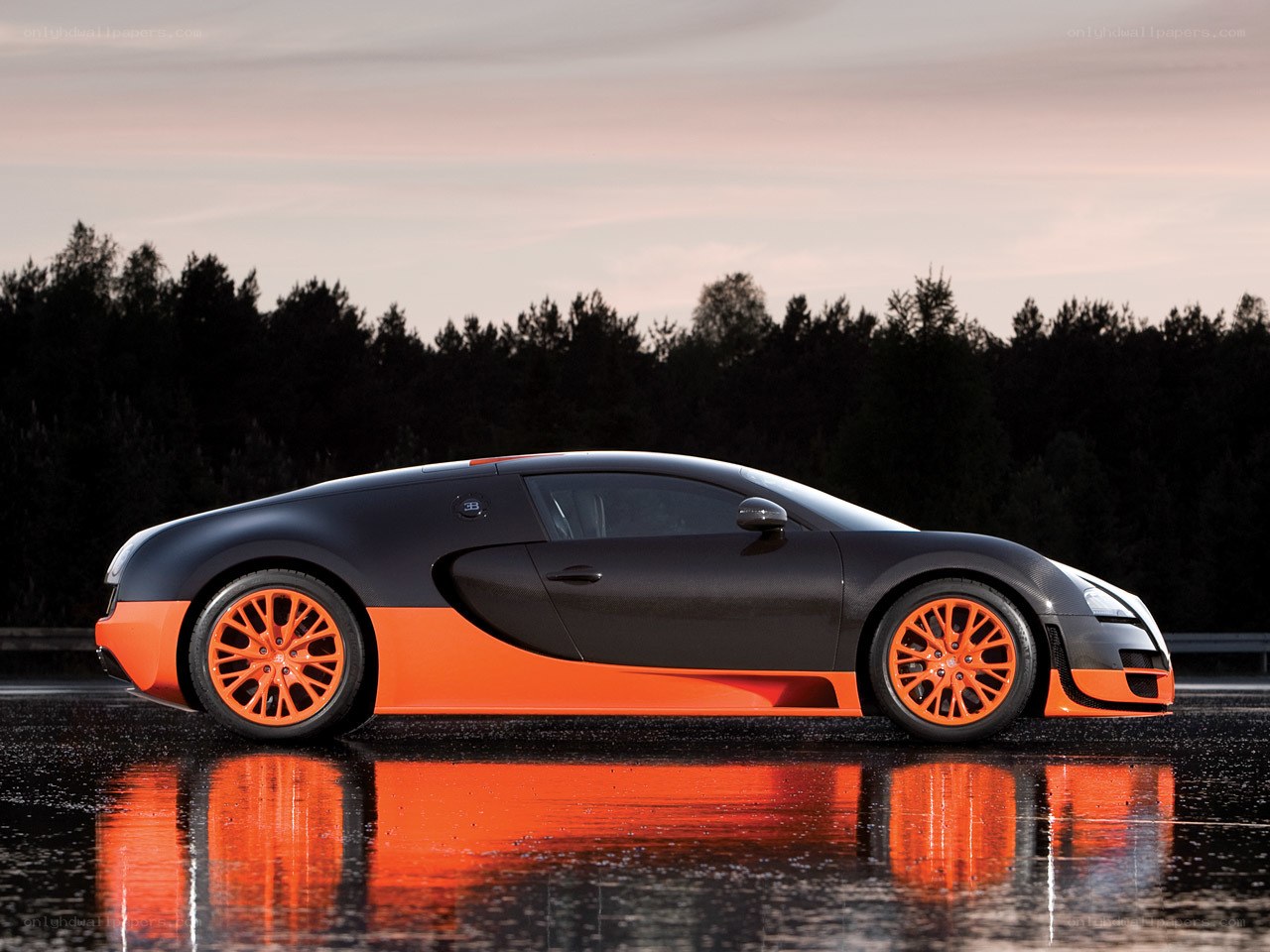 Bugatti Veyron in orange and black