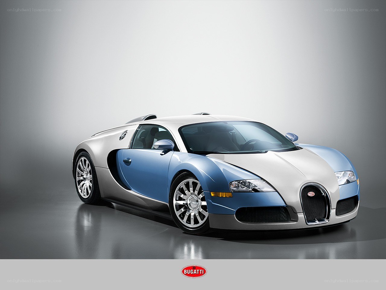 Bugatti Veyron in silver and blue