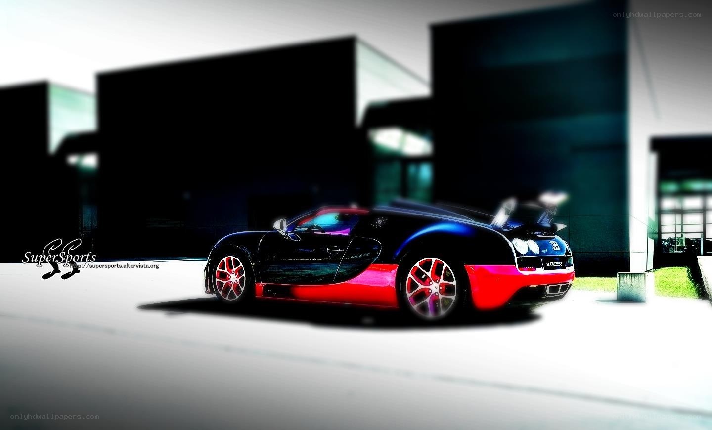 Bugatti Veyron in vibrant colors