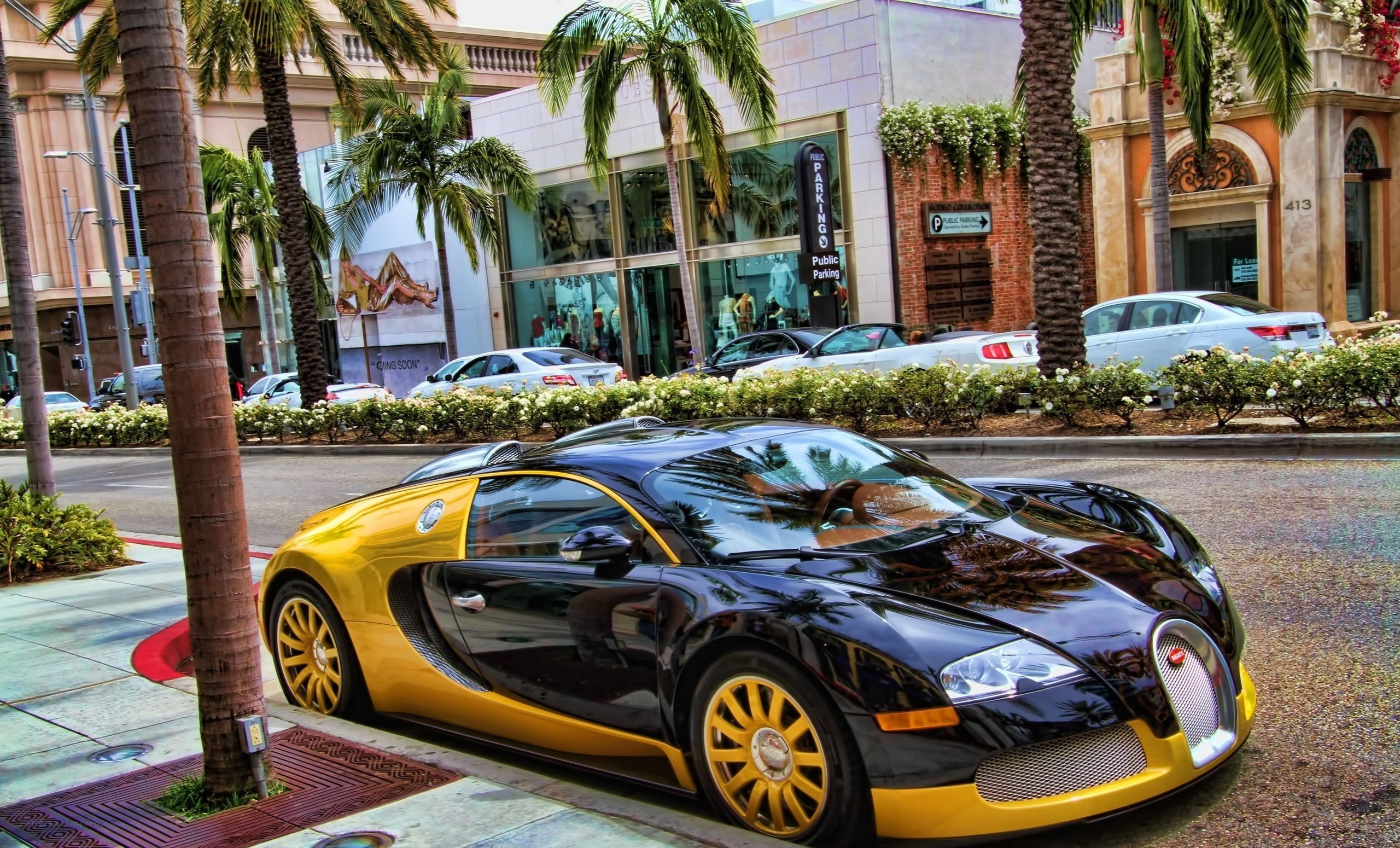 Bugatti Veyron in yellow and black