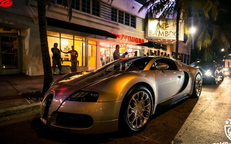Bugatti Veyron on a city street