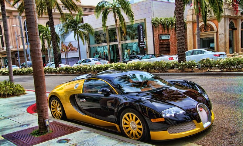 Bugatti Veyron on a city street