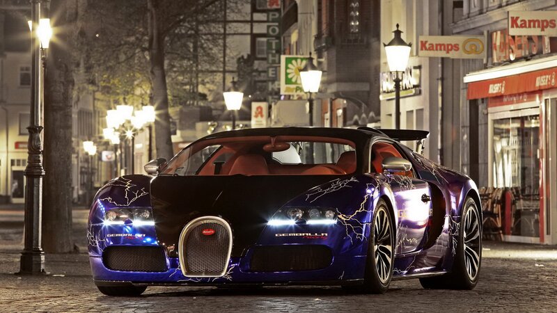 Bugatti Veyron on a city street