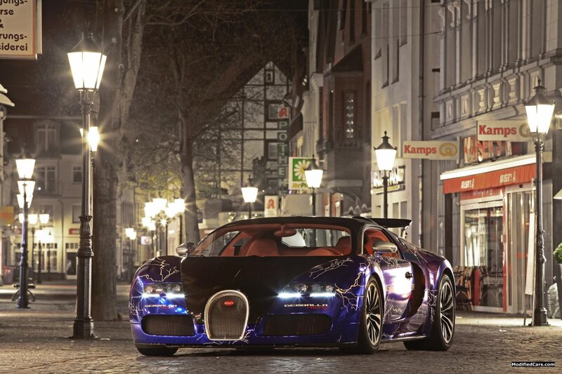 Bugatti Veyron on a city street