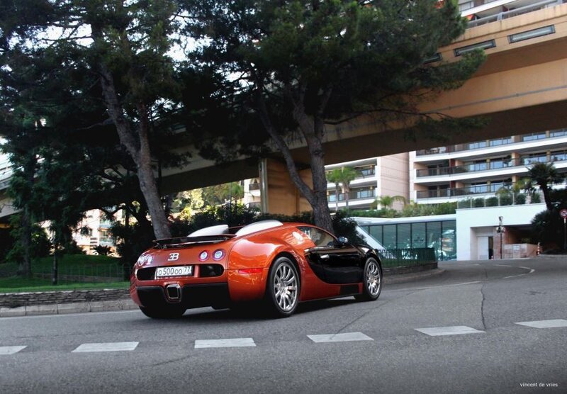Bugatti Veyron on a city street