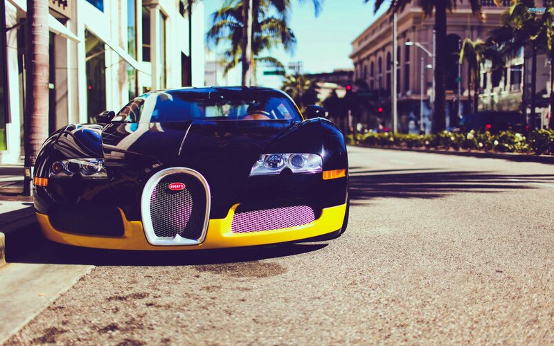 Bugatti Veyron on a city street