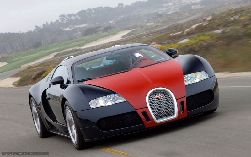 Bugatti Veyron on a coastal road