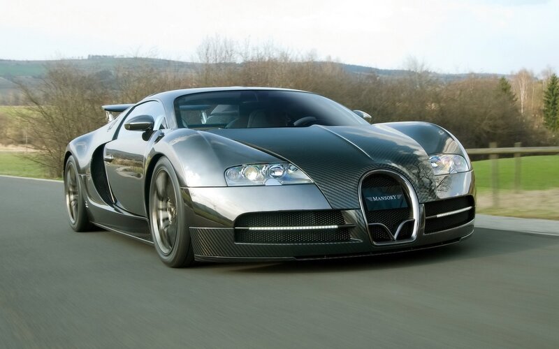 Bugatti Veyron on a country road