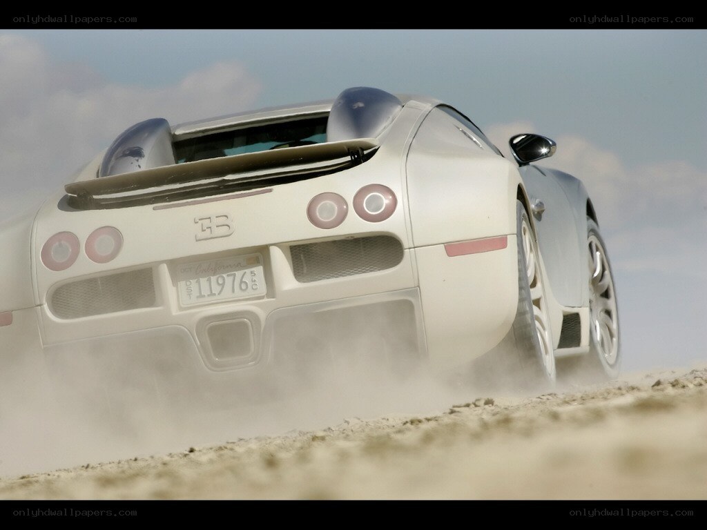 Bugatti Veyron on a dusty road