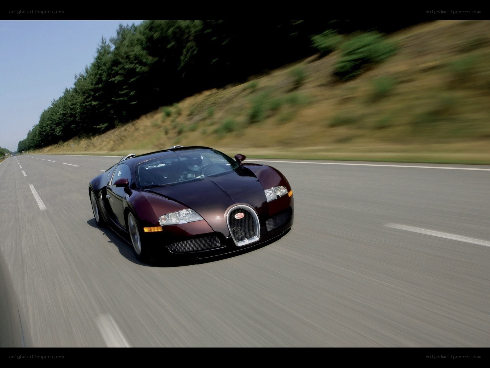 Bugatti Veyron on a highway