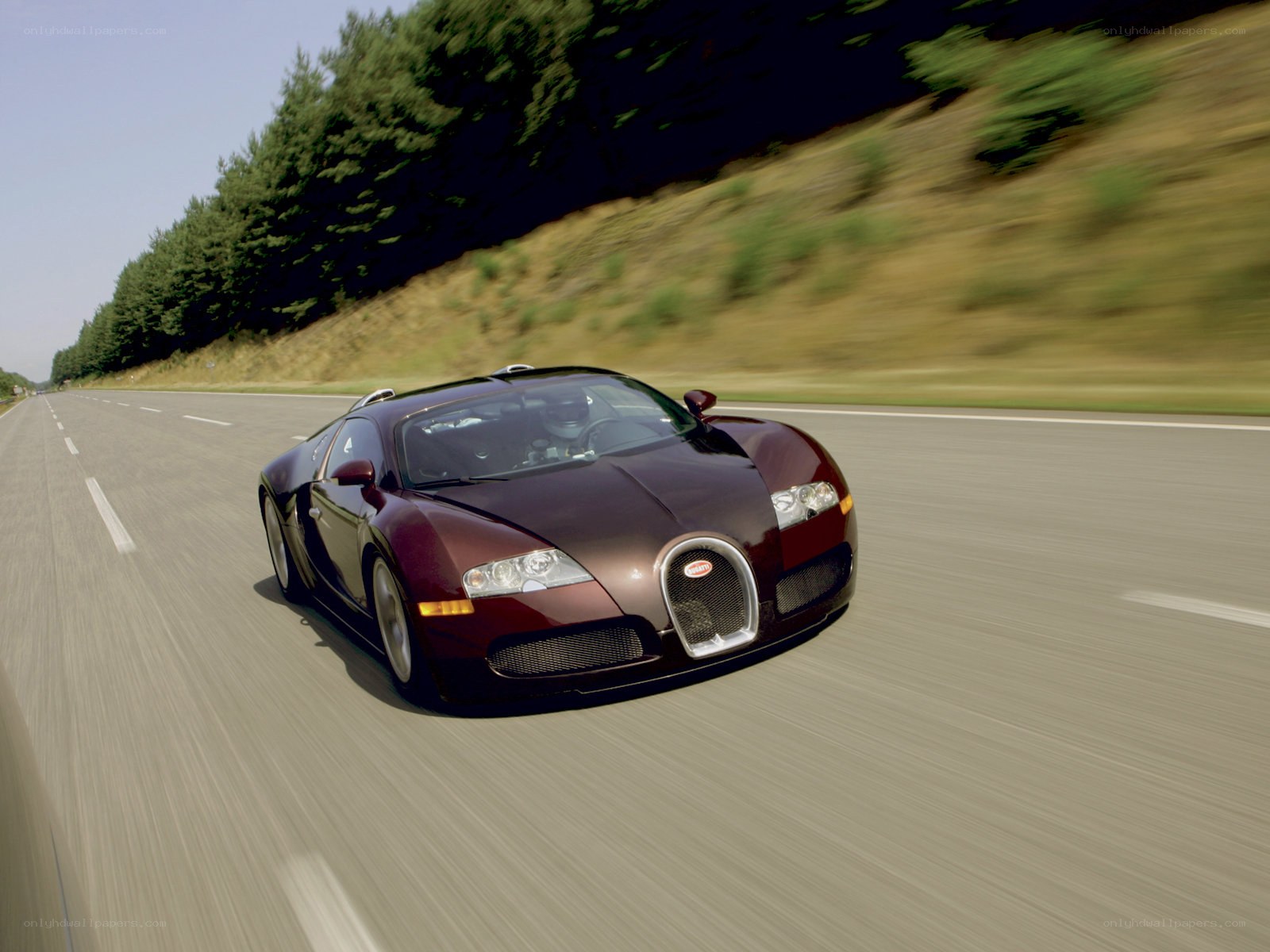 Bugatti Veyron on a highway