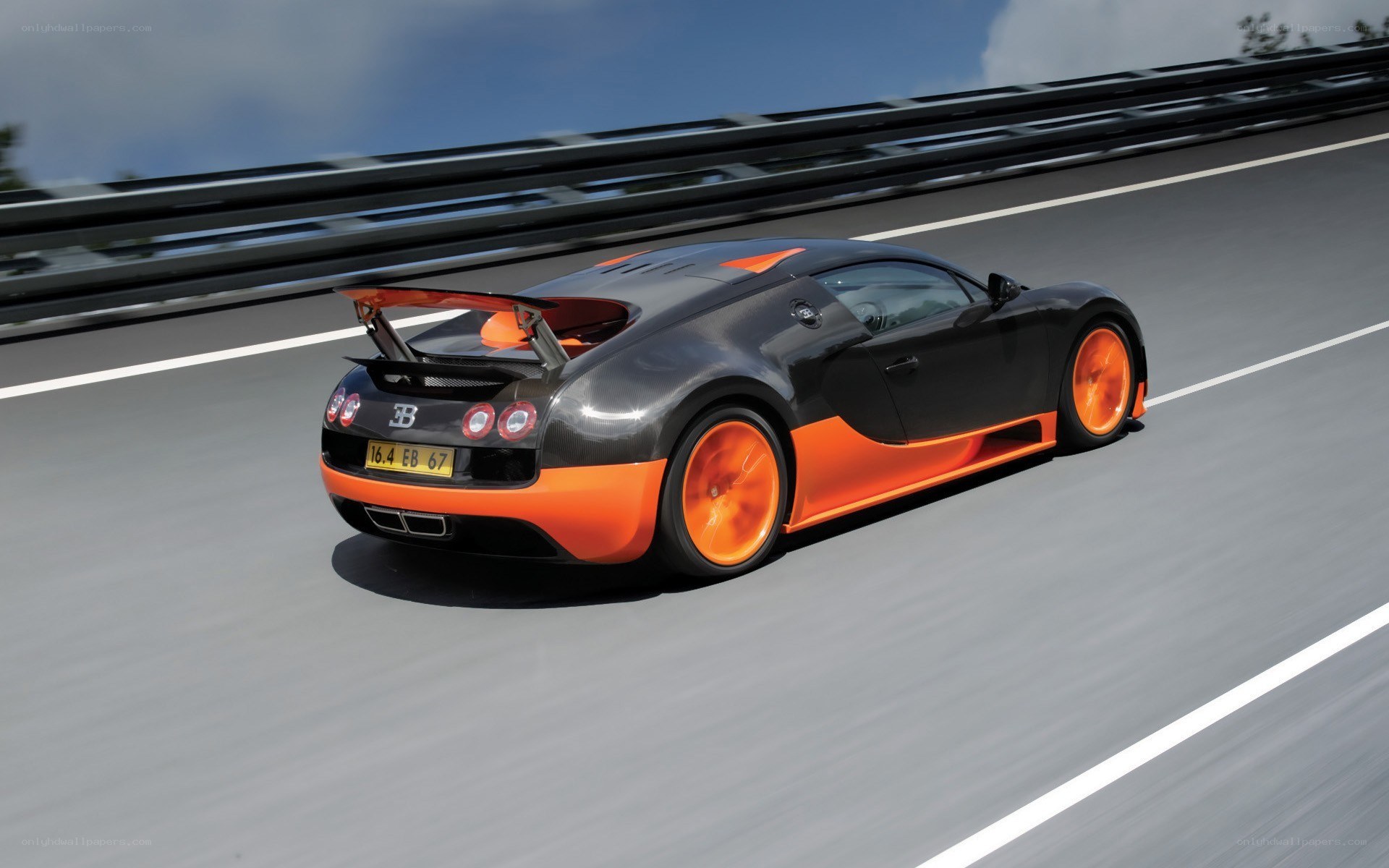 Bugatti Veyron on a racetrack