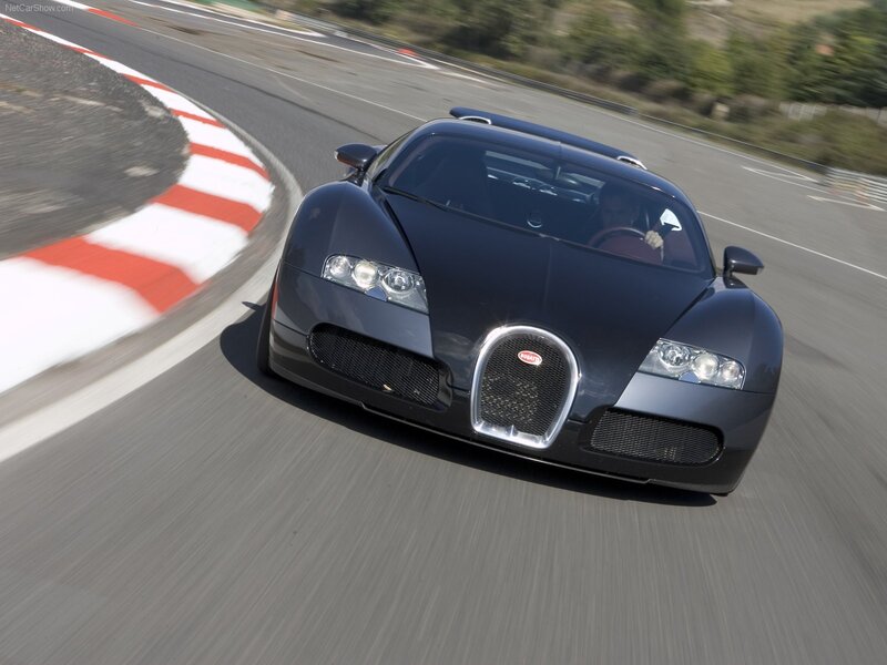 Bugatti Veyron on a racetrack
