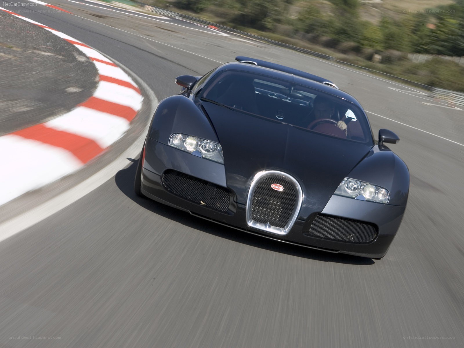 Bugatti Veyron on a racetrack