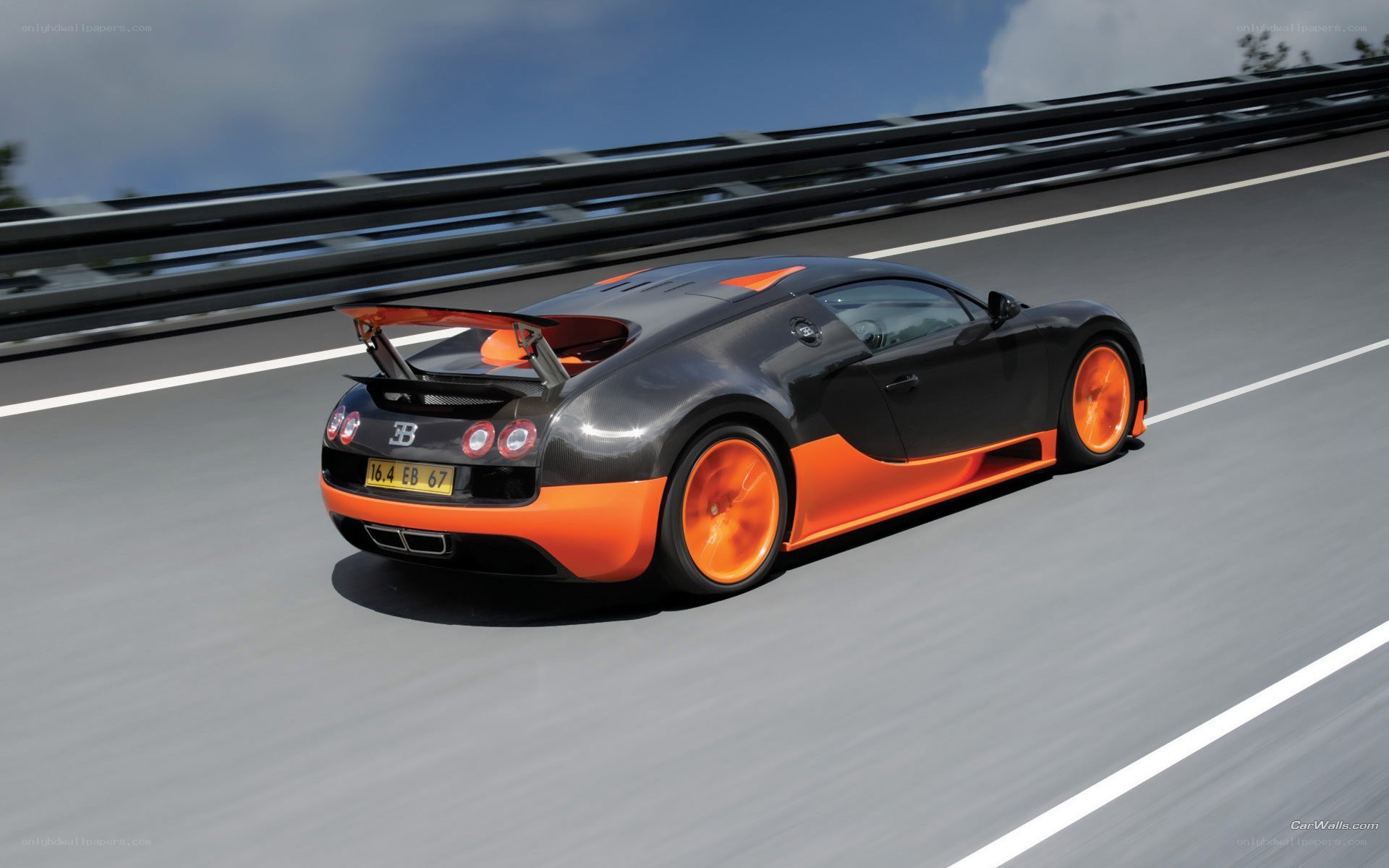 Bugatti Veyron on a racetrack
