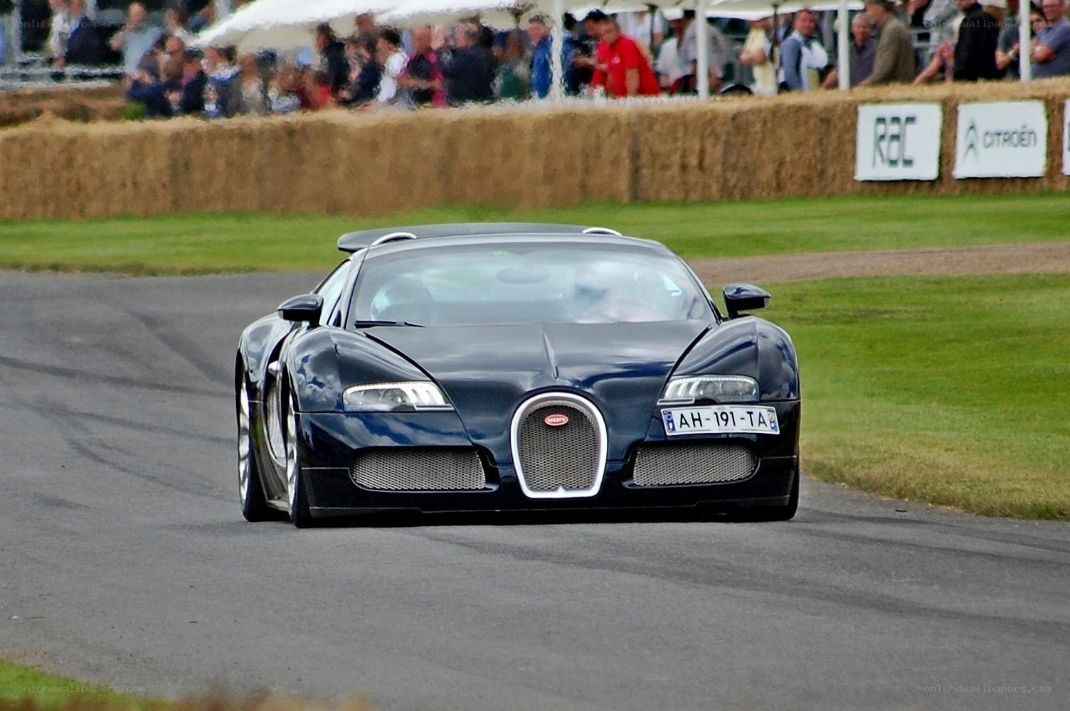 Bugatti Veyron on a racetrack
