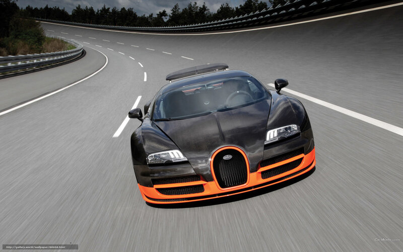 Bugatti Veyron on a racetrack
