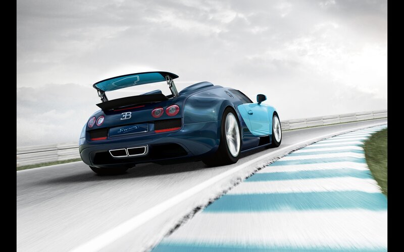 Bugatti Veyron on a racetrack