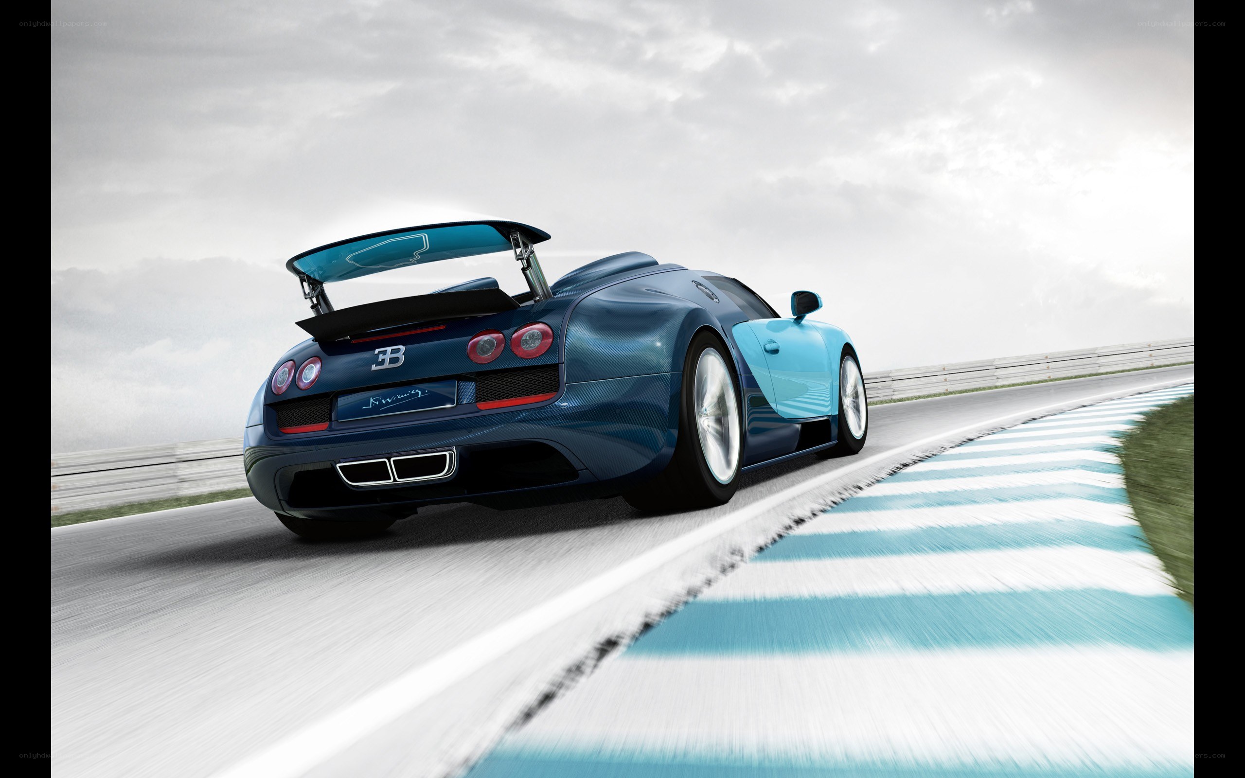 Bugatti Veyron on a racetrack