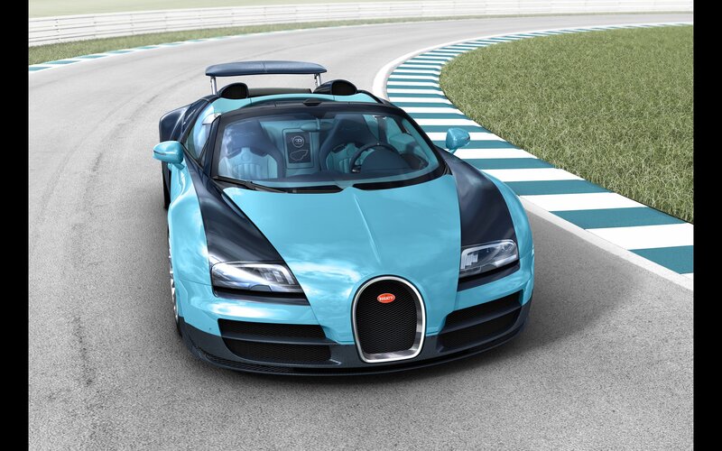Bugatti Veyron on a racetrack