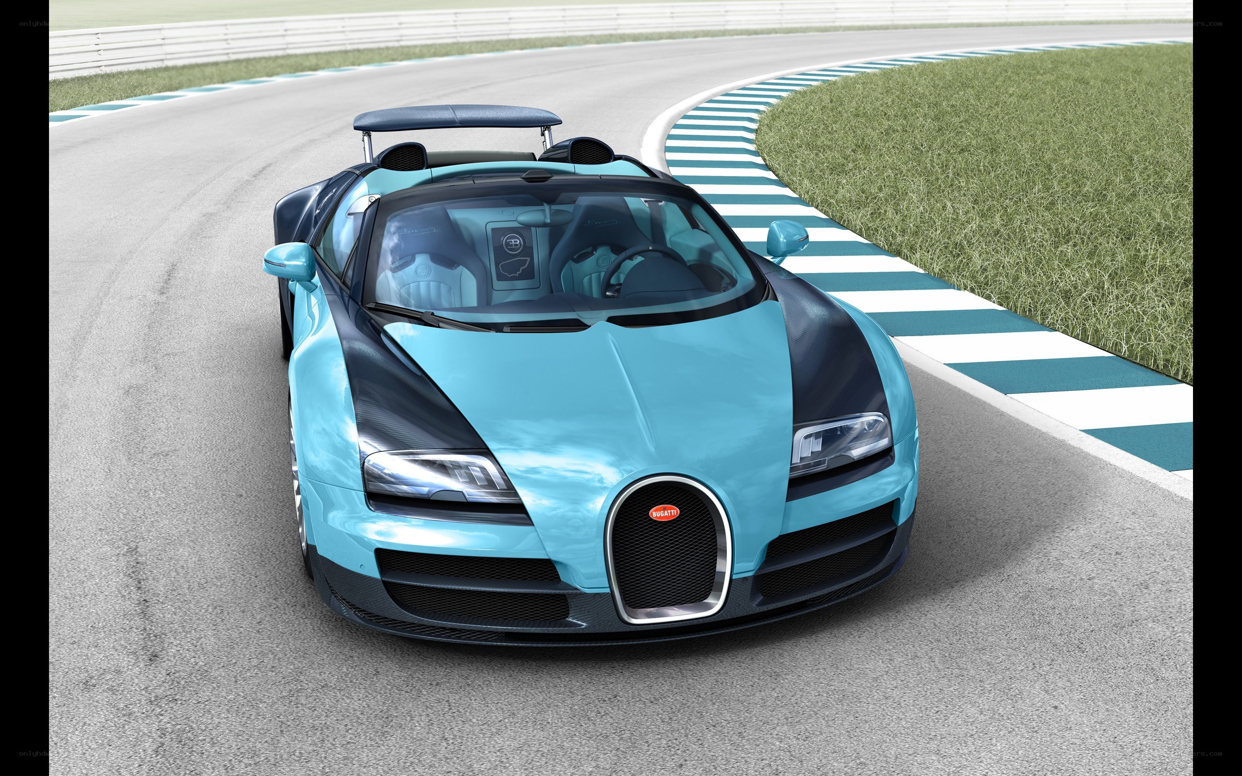 Bugatti Veyron on a racetrack