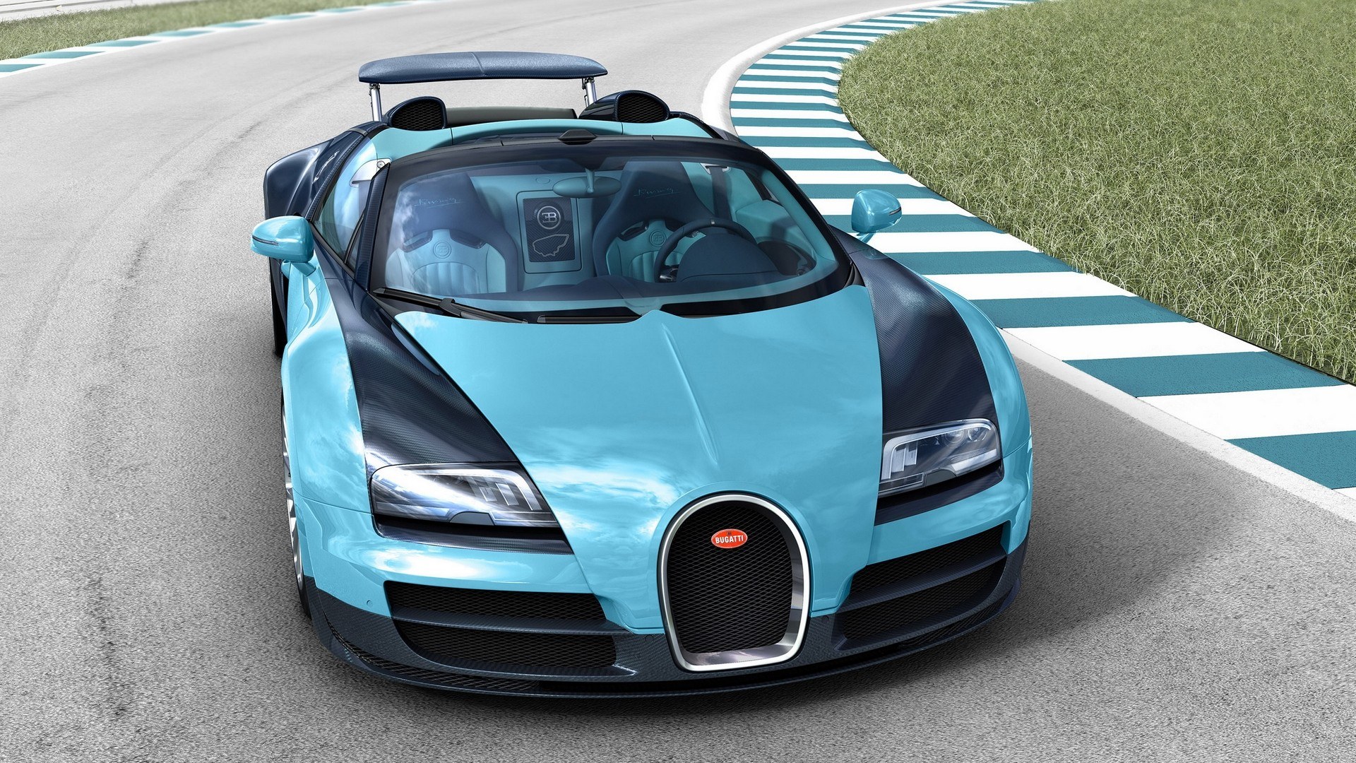 Bugatti Veyron on a racetrack
