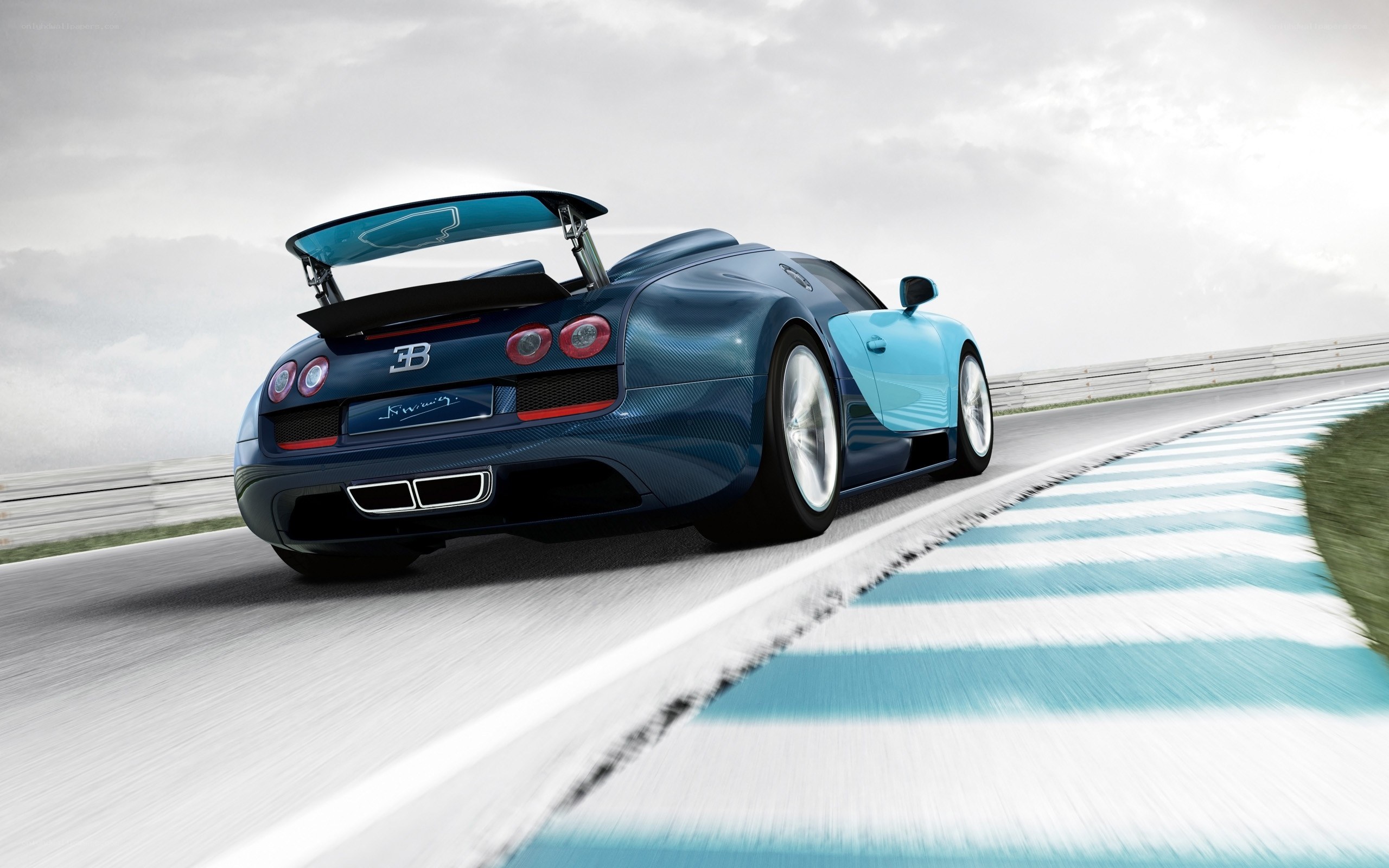 Bugatti Veyron on a racetrack