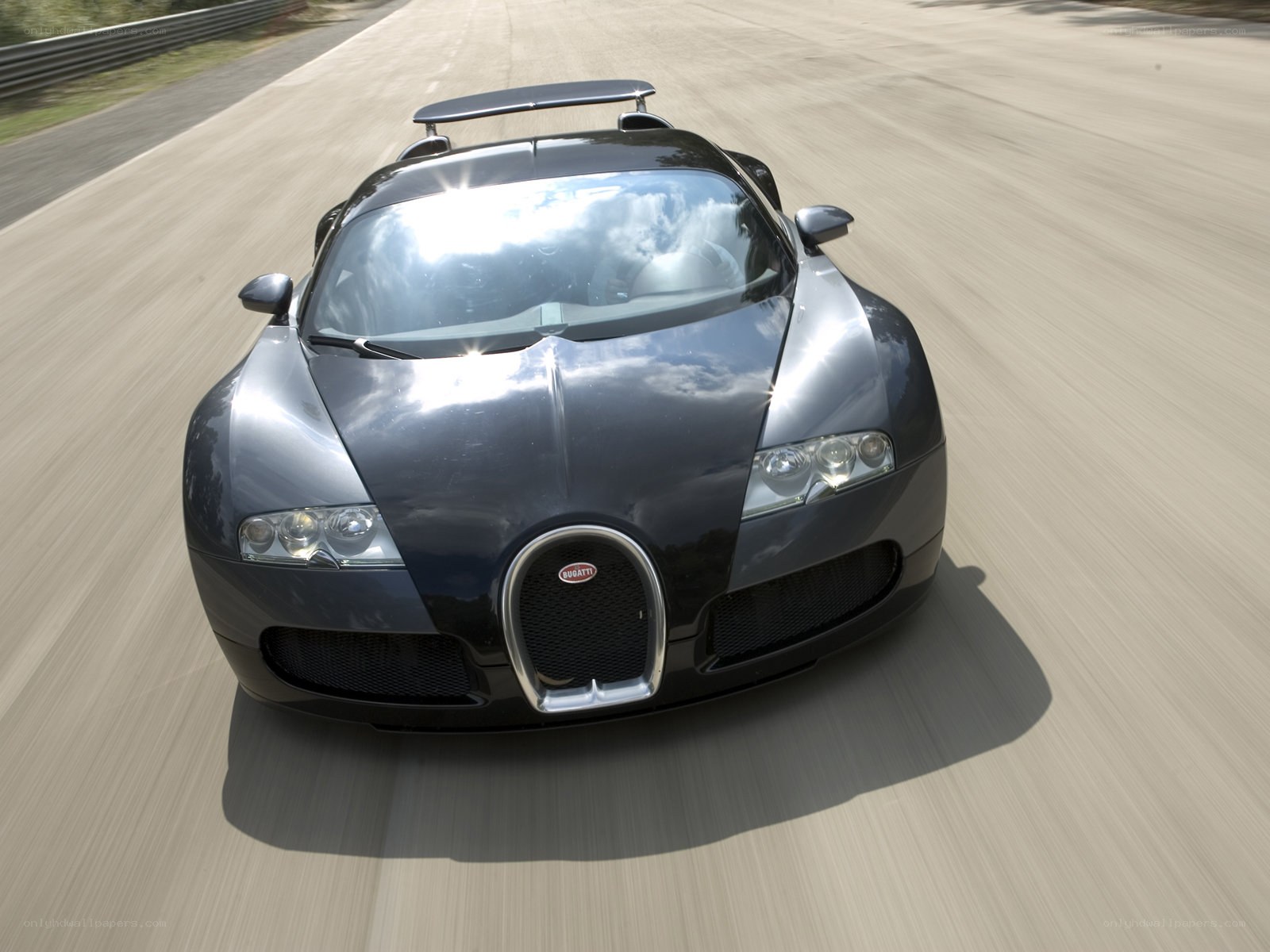 Bugatti Veyron on a racetrack