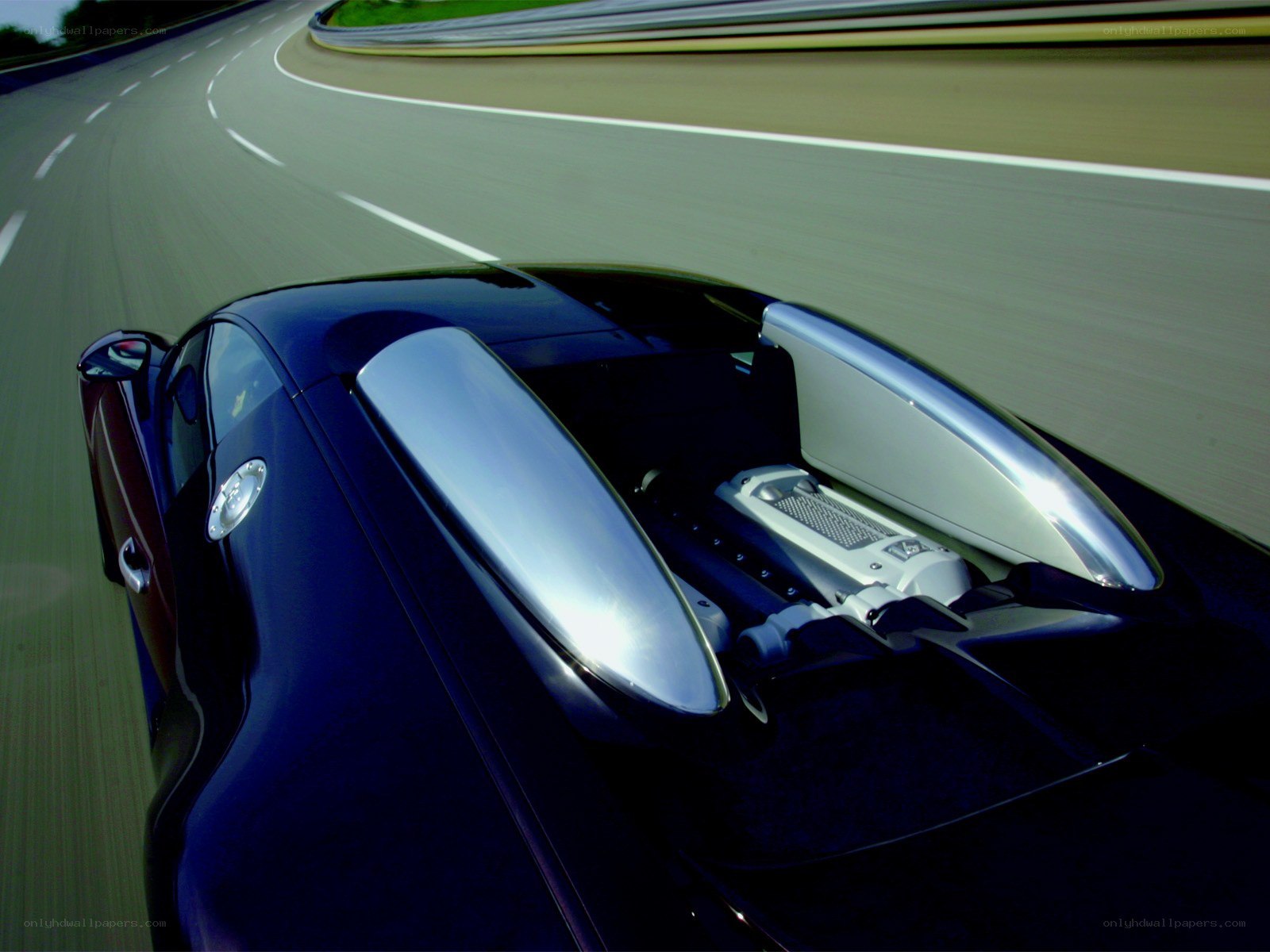 Bugatti Veyron on a racetrack