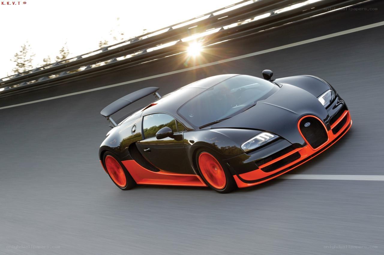 Bugatti Veyron on a racetrack