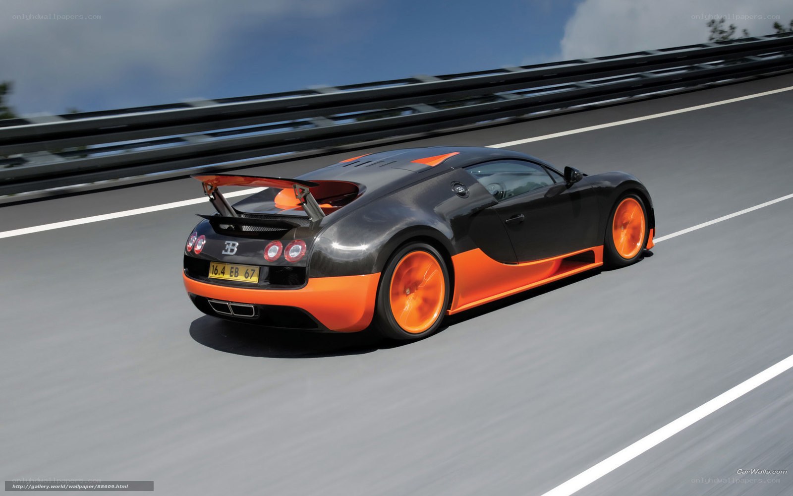 Bugatti Veyron on a racetrack