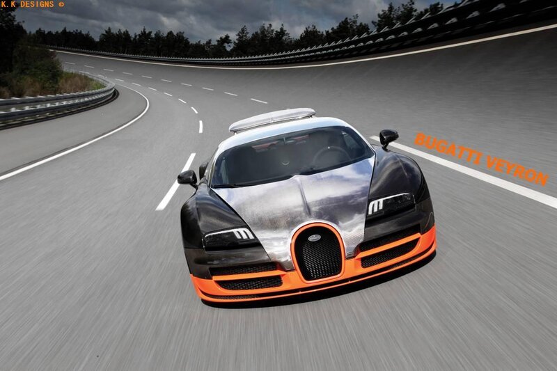 Bugatti Veyron on a racetrack