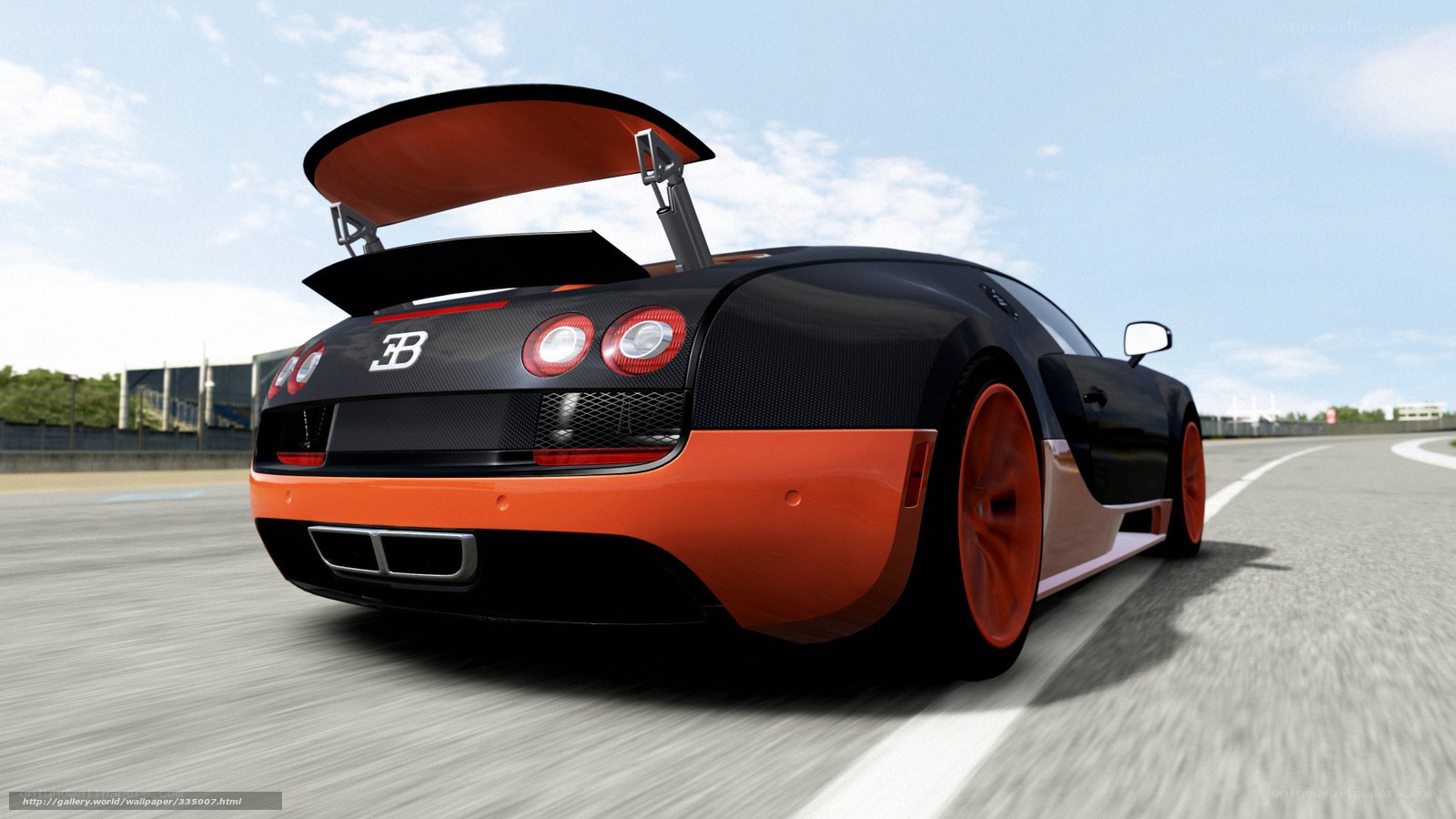 Bugatti Veyron on a racetrack