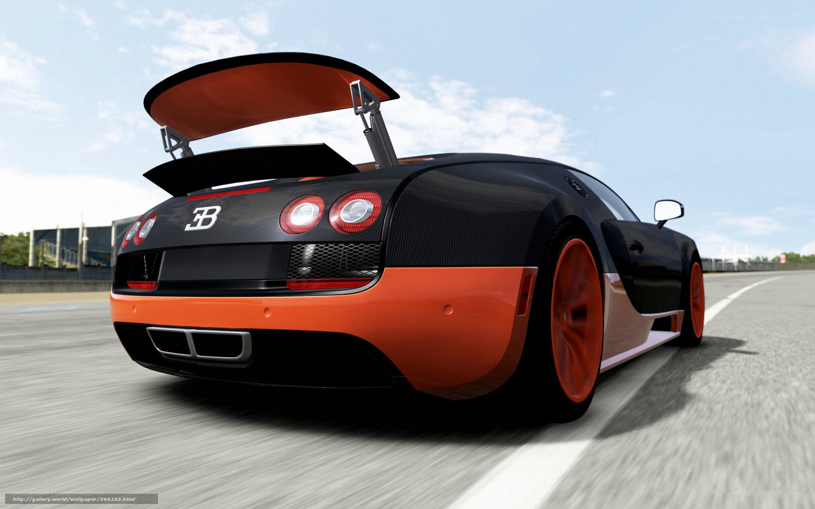 Bugatti Veyron on a racetrack