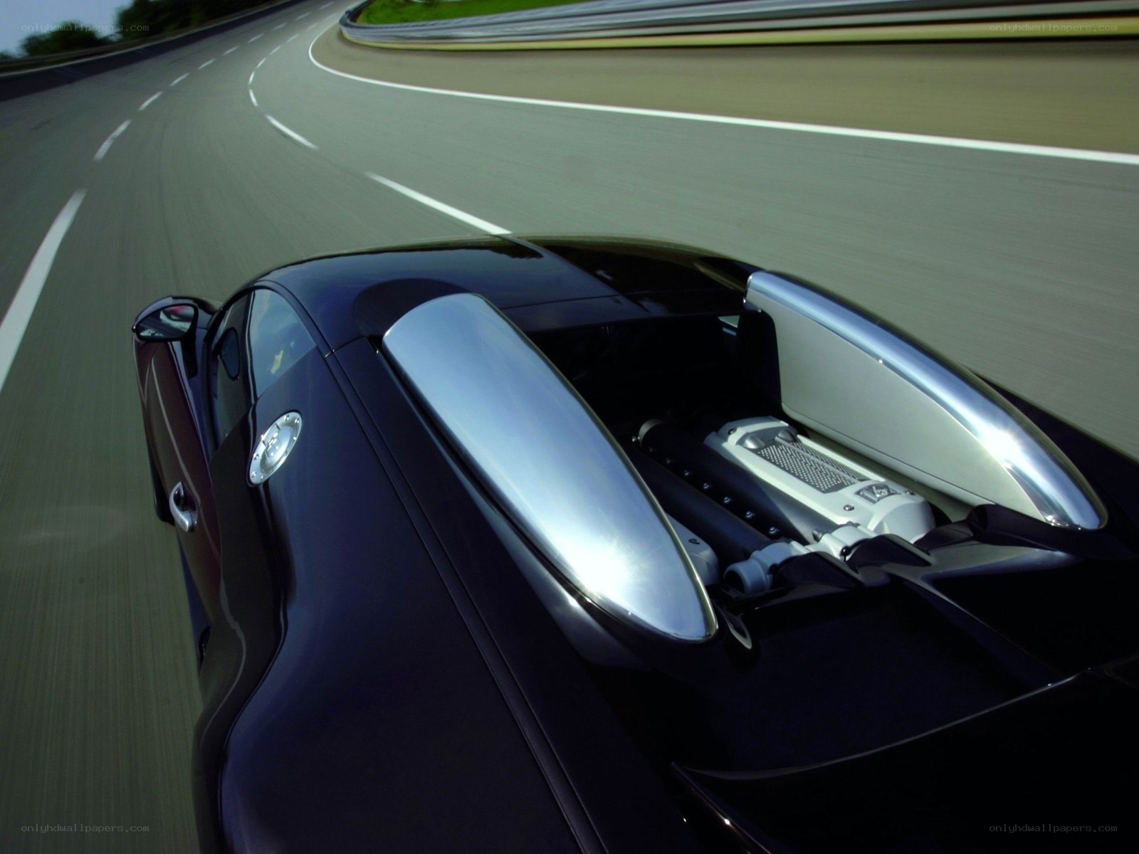 Bugatti Veyron on a racetrack