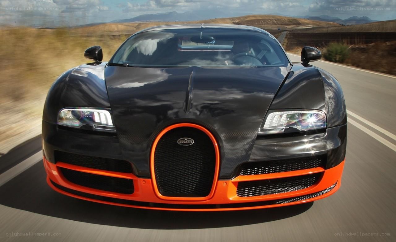 Bugatti Veyron on a road