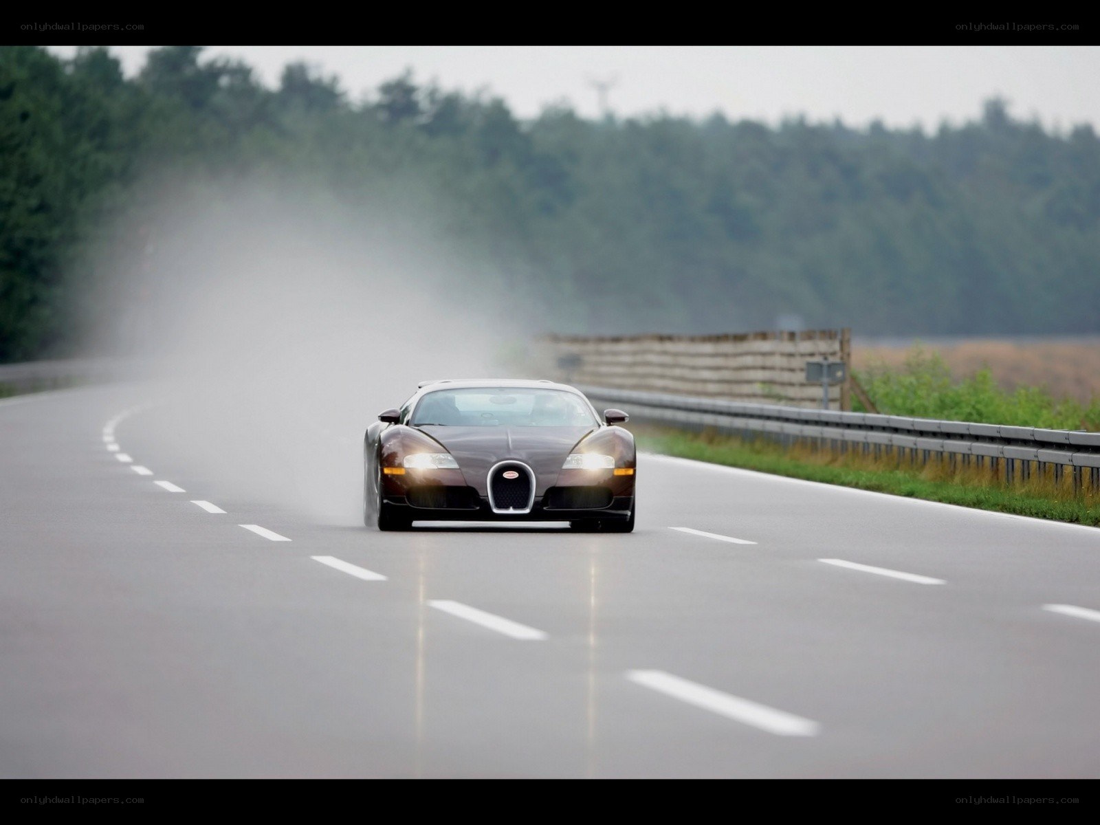 Bugatti Veyron on a road