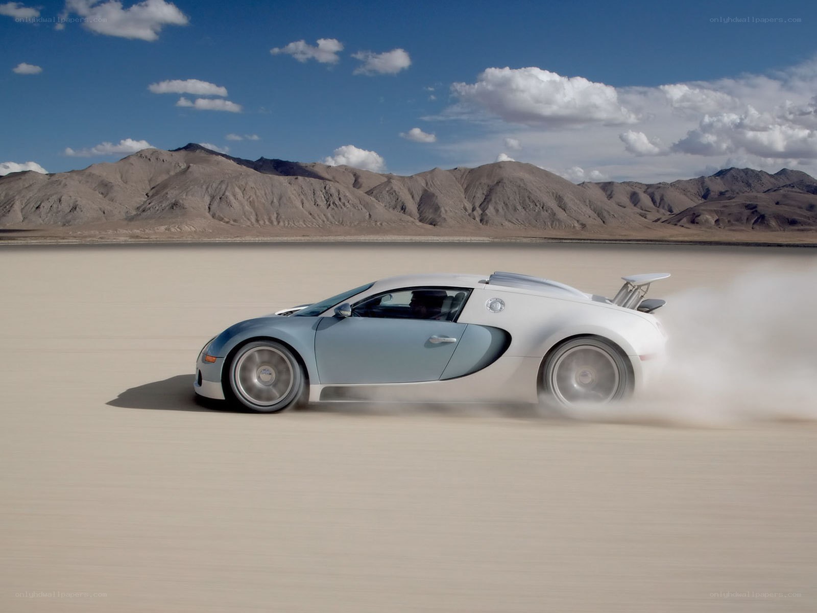 Bugatti Veyron on a salt flat