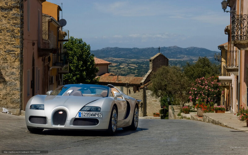 Bugatti Veyron on a village street